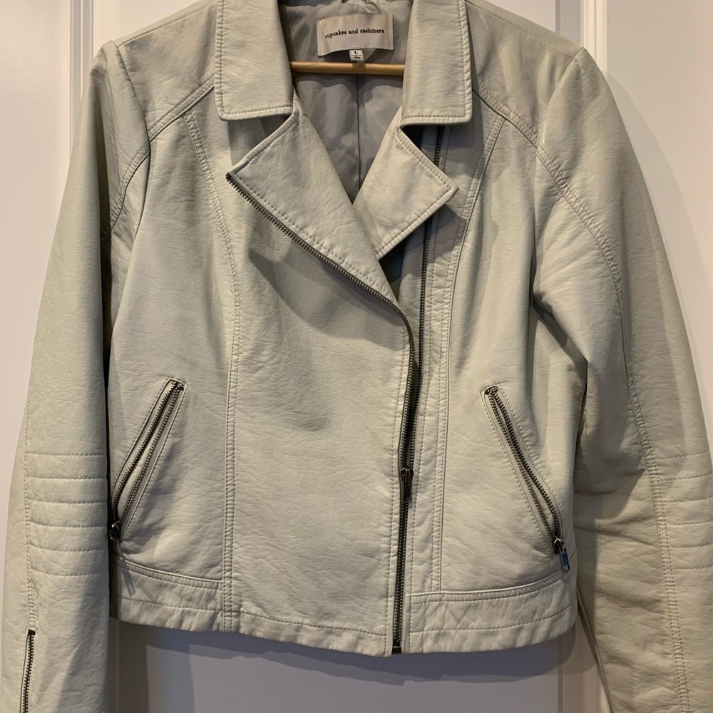 Cupcakes and Cashmere Faux Leather Moto Jacket